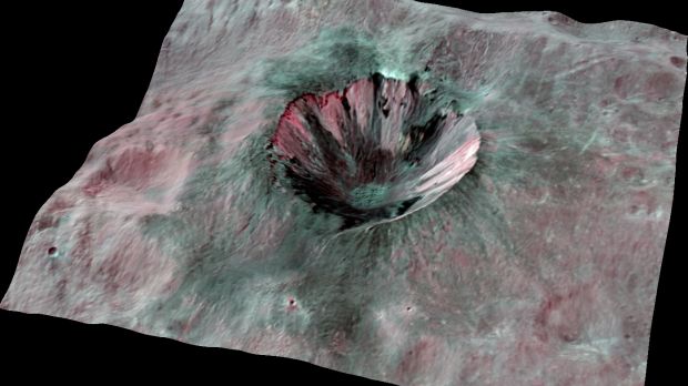 The Cornelia Crater on Vesta modeled in 3D