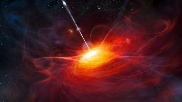 Artist's depiction of a quasar