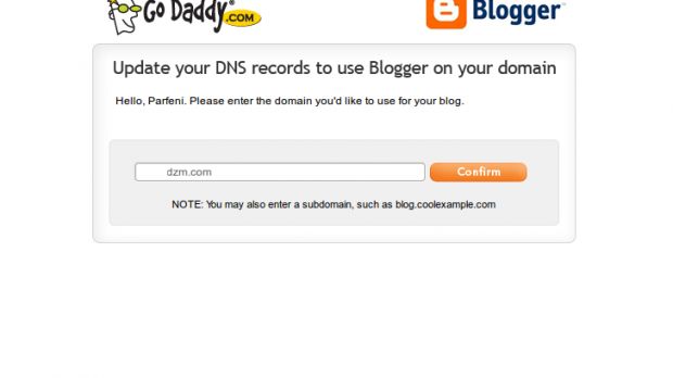 The Go Daddy DNS configuration tool for Blogger