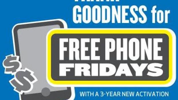 Best Buy "Free Phone Fridays" promo ad