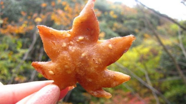 Folks in Japan like to eat deep-fried maple leaves