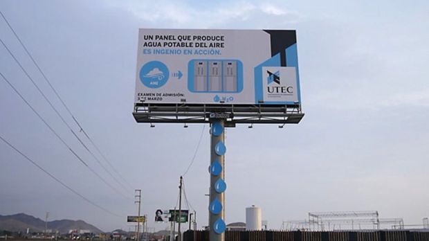 Billboard pulls drinkable water from desert air
