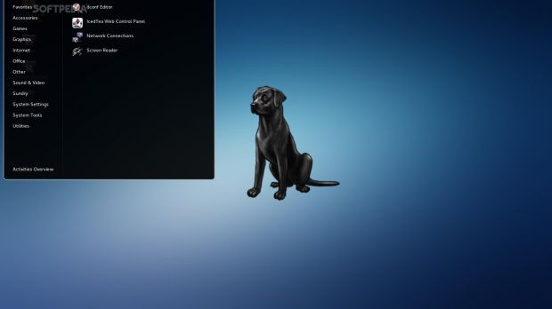 The launcher in Black Lab Linux