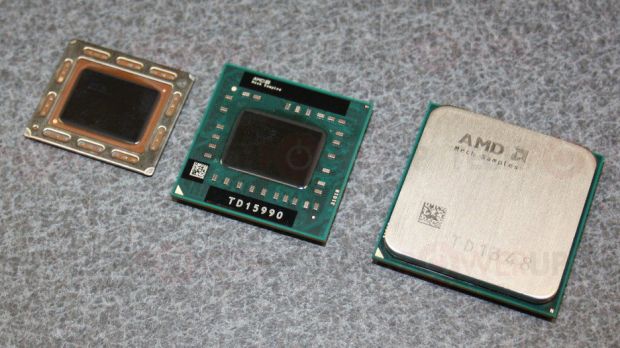 AMD Trinity APU in three different packing options as shown at CES 2012