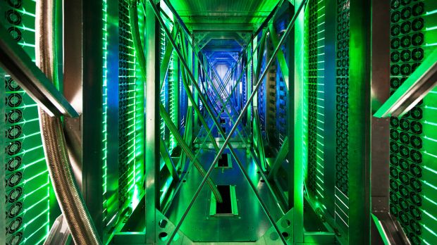 One of Google's "hot huts" which captures hot air coming out of the servers and cools it