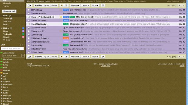 An old beach theme in Gmail