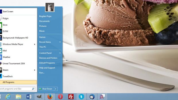Classic Shell 3.9.1 beta on Windows 8.1 Preview