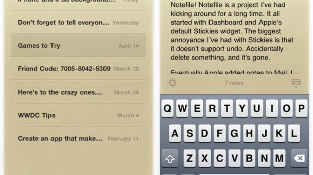 Notefile on the iPhone