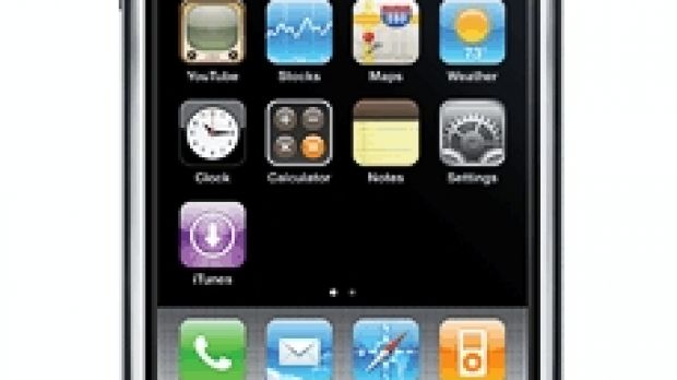 The iPhone, an internet-enabled multimedia mobile phone designed by Apple Inc.