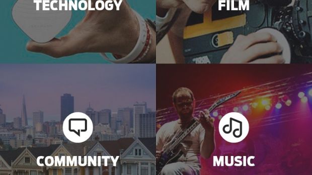 Categories in the Indiegogo app for Android