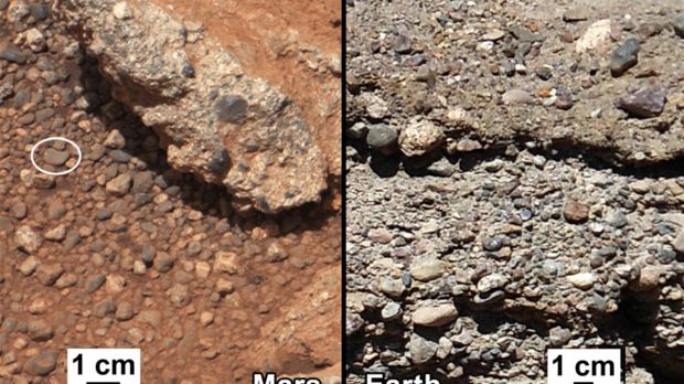 Very similar rock outcrops on Mars and Earth
