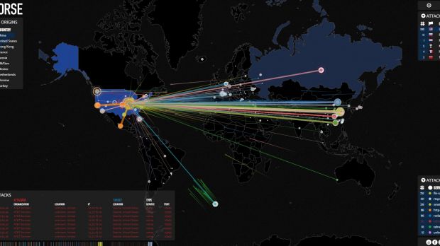 Threat map from Norse shows powerful attack on the US