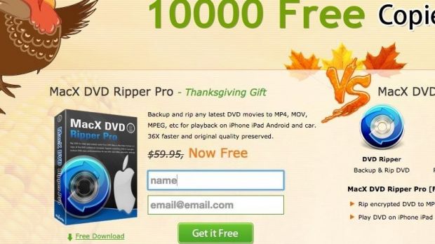 MacX DVD Ripper Pro giveaway page
