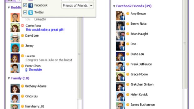 Yahoo Messenger 11 Beta with Facebook and Twitter integration