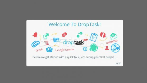 DropTask welcomes you with a tutorial