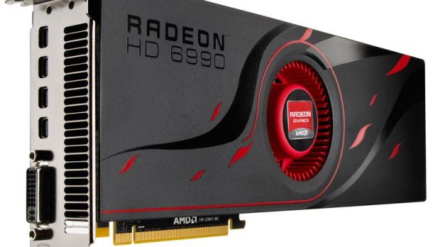 AMD dual-GPU Radeon HD 6990 graphics card pictured