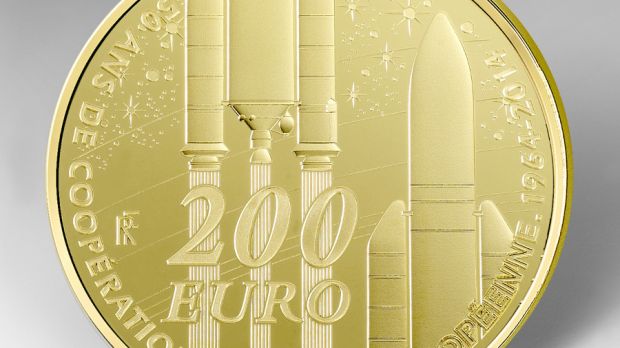 The obverse of the €200 commemorative coin