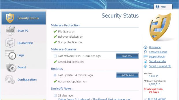 Emsisoft Anti-Malware 6.0 boasts new interface