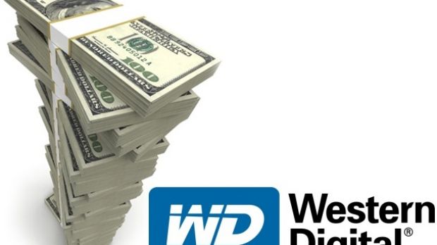 Western Digital Logo and Money Stack