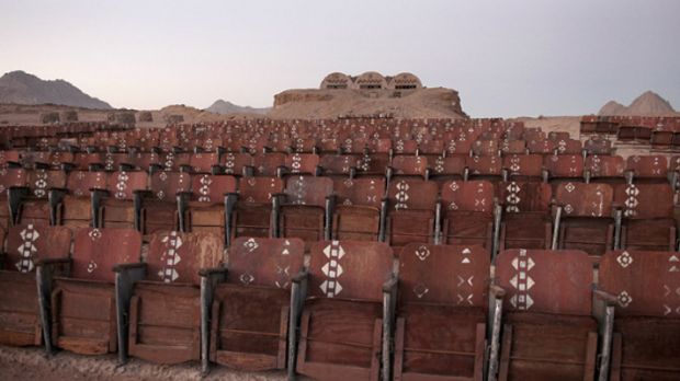 The abandoned movie theater was built by a wealthy Frenchman