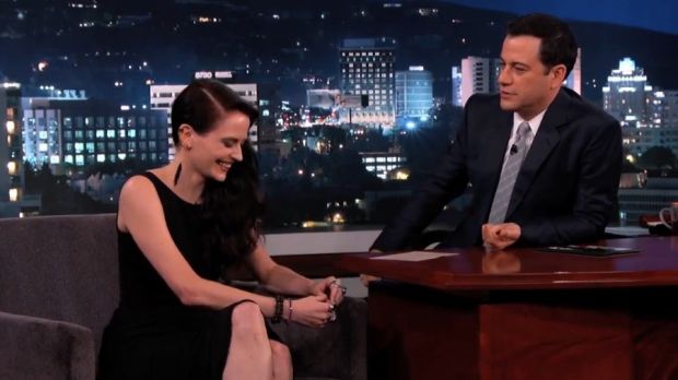 Eva Green talks to Jimmy Kimmel about the “Sin City 2” banned poster