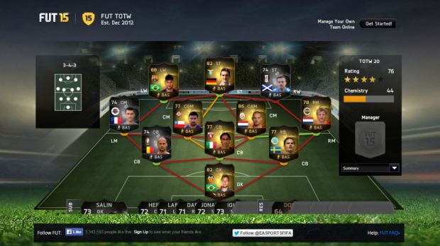 FIFA 15 Ultimate Team delivers a weekly package