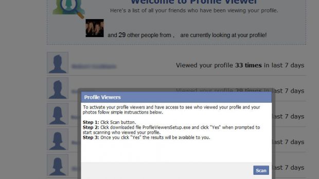 Shady website serves Facebook Profile Viewer