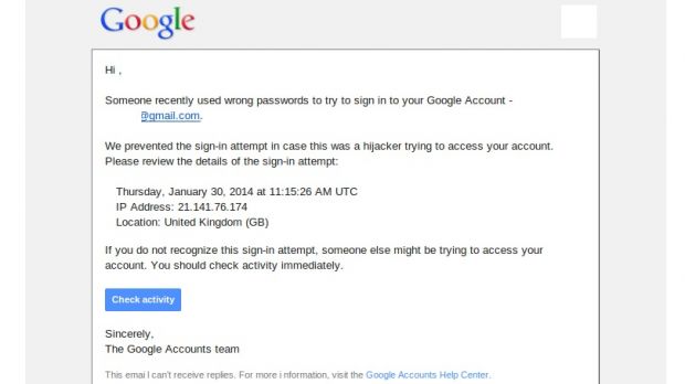 Google phishing email