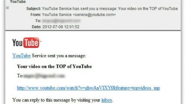 Fake YouTube email