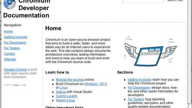 Web page loaded in Mac Chromium