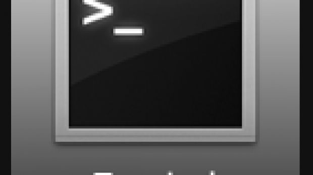 The Terminal icon one can find when browsing the Utilities folder in Grid mode from the dock.