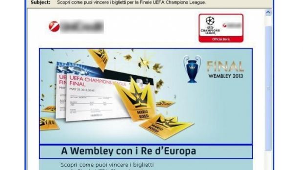 UEFA Champions League scam email (click to see full)
