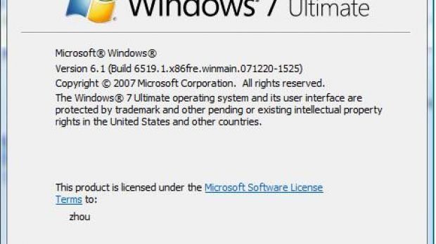 Windows 7 M1 About