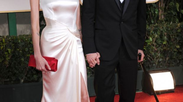 Angelina Jolie and Brad Pitt at the Golden Globes 2012