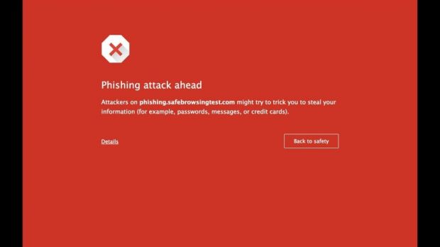 New phishing warning page in Chrome Dev and Canary