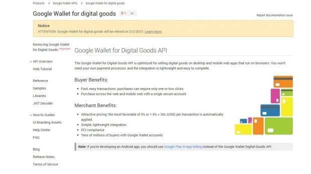 Google retires the Wallet for digital goods option