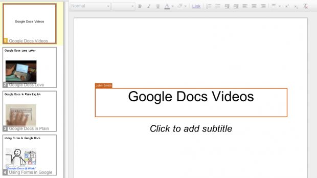 Google Docs introduces co-editor presence for presentations