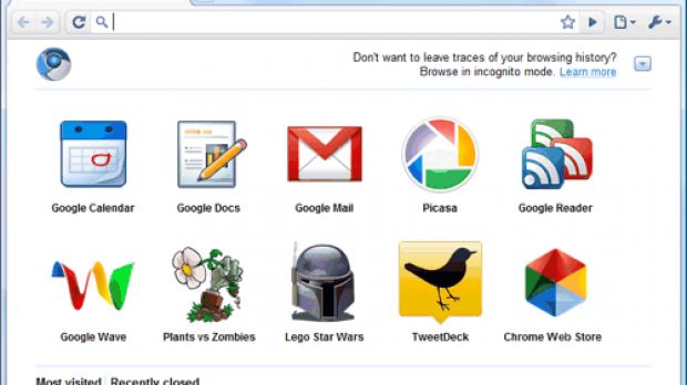 The new tab page in Google Chrome with apps installed
