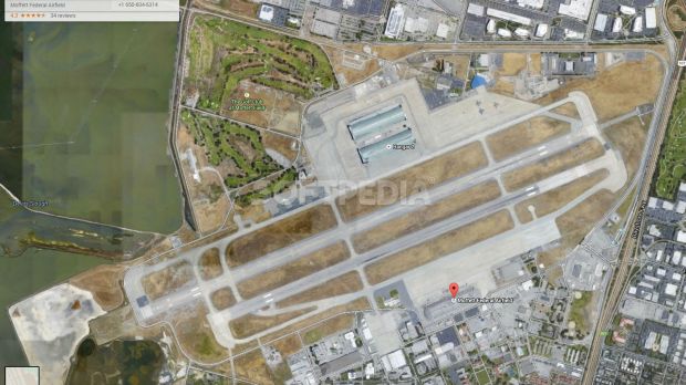 The Moffett Airfield via Google Maps