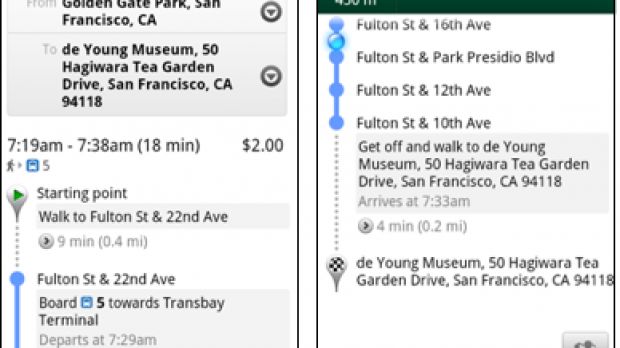 Google Maps Transit Navigation for Android