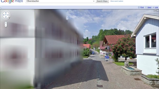 A blurred house in Google Street View Germany