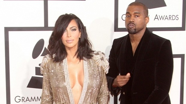 Kim Kardashian wore Jean Paul Gaultier at the Grammys 2015