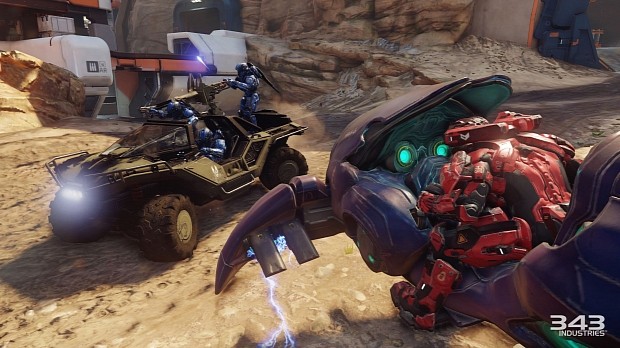 Blue vs. Red in Halo 5 Warzone