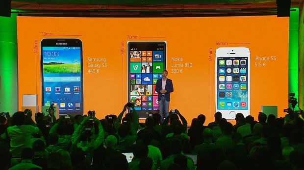 Samsung Galaxy S5 vs. Nokia Lumia 830 vs. iPhone 5s price comparison