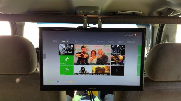 TV and game console in the car