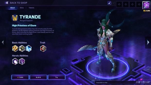Tyrande has been changed and is free in HotS