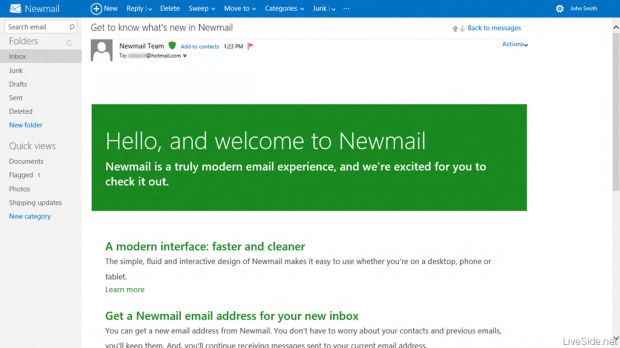 Metro UI Hotmail (Newmail)