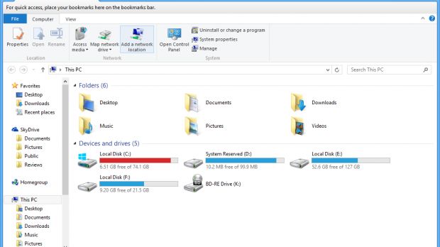 This is what File Explorer looks like with tabs