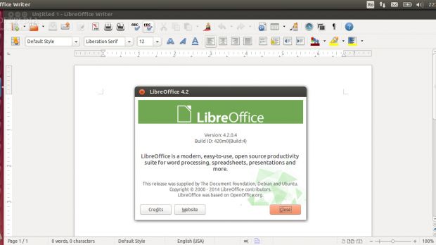 LibreOffice Writer 4.2 in Ubuntu 13.10