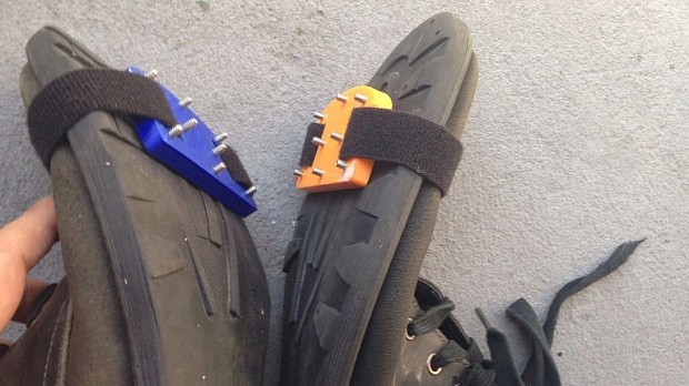 DIY Traction Spikes mounted